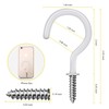 JEGONFRI 30 Pack Ceiling Hooks, 2 Inch Vinyl Coated Screw-in