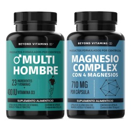 Kit 1 Multivitaminico Hombre + 1 Magnesio Complex Sabor Sin sabor