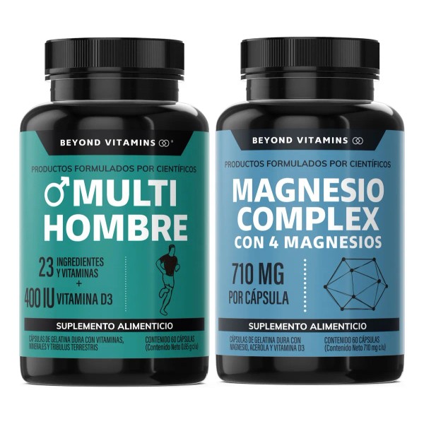 Kit 1 Multivitaminico Hombre + 1 Magnesio Complex Sabor Sin