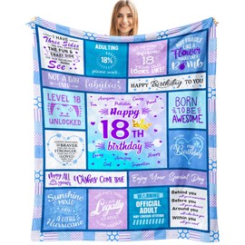 18th Birthday Gifts for Girls, Birthday Gifts for 18 Year Old Girl/Daughter, 18 Year Old Girl Birthday Gifts, Best Presents for 18 Year Old Girls/Women, 18th Birthday Gifts Ideas Blanket 60"X50"