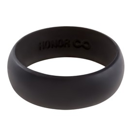 Honor Eternity Ring Men Silicone Ring Premium Grade Wedding-Bands for Active Men, Athletes, Comfortable Fit Jet Black (Jet Black, 14)
