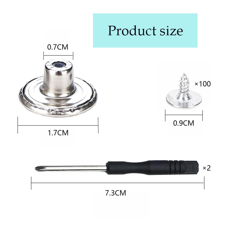 TSZYYM 100 Sets Buttons for Jeans,No-Sew Removable Adjustable Metal Jean