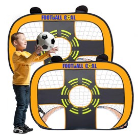 Soccer Goals for Backyard of 2 Set, 4x3 FT Kids Soccer Goals Portable Pop Up Soccer Goal Net with Carry Bag, Lightweight Kids Toddler Youth Soccer Goals Training Equipment Outdoor Soccer Net Orange