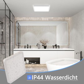 ZMH Ceiling Light LED Ceiling Light Flat Kitchen Lamp Square Bedroom Lamp Cool White 23 cm Bedroom Bathroom Ceiling Lighting Bathroom Lamp IP44 Bathroom Lamp 18 W Hallway Lamp for Kitchen Hallway