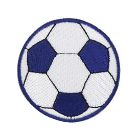 Football Blue Ball Patch for Iron-On or Sew On Clothes Embroidered Iron-On Patch Appliqué Football Sports Patch Size 5.5 x 5.5 cm