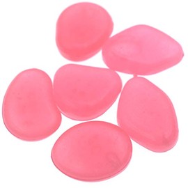 Qeesio 100Pcs Glow Pebbles Glow in The Dark Decorative Stones Rocks for Garden Path Walkway Yard Fish Tank, Watermelon Red
