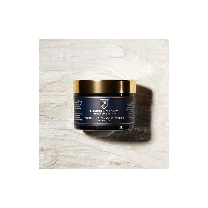 Caswell-Massey Sandalwood Shave Cream Jar, 8 Ounce