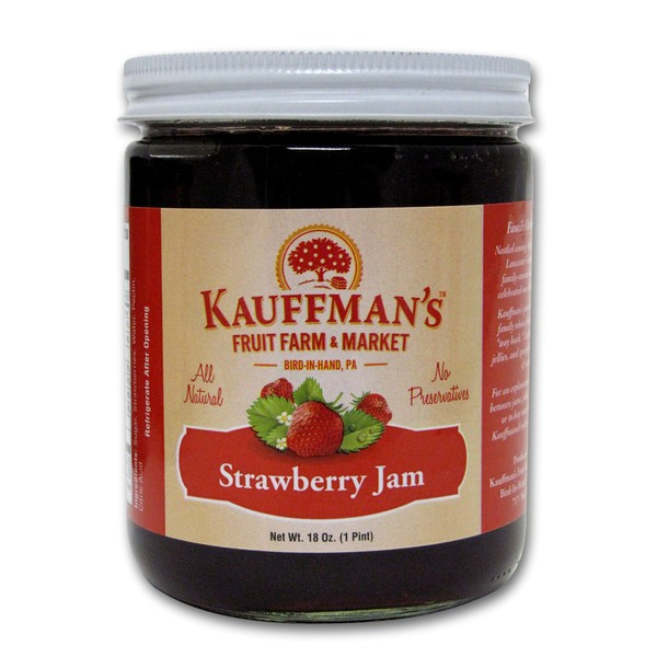 Kauffman's All-Natural Strawberry Jam, 18 Oz. Jar (Pack of 2)