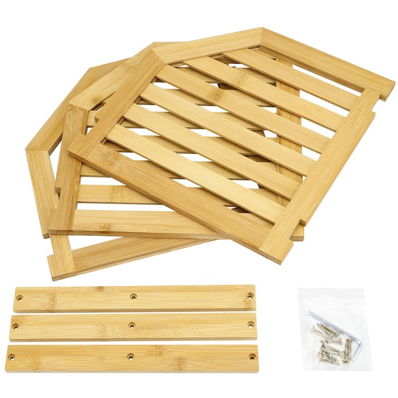 Taylor & Brown Bamboo 3 Tier Corner Shelf Unit Kitchen
