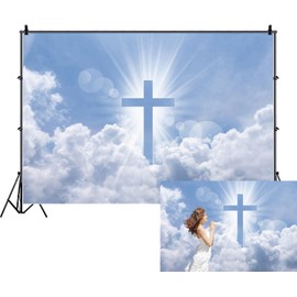 5x3ft Jesus Cross Backdrop Church Party Photography Background Holy Light Heaven Decorations Sepulcher Lord Pray Religious Faith Christian Events Decor Photo Booth Props
