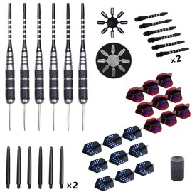 WINSDART Darts Metal Tip Set Professional Metal Darts for Dartboard Steel Tip Darts with Nonslip Iron Barrel Aluminum Dart Shafts,Extra Flights,Dart Sharpener,Gift Box