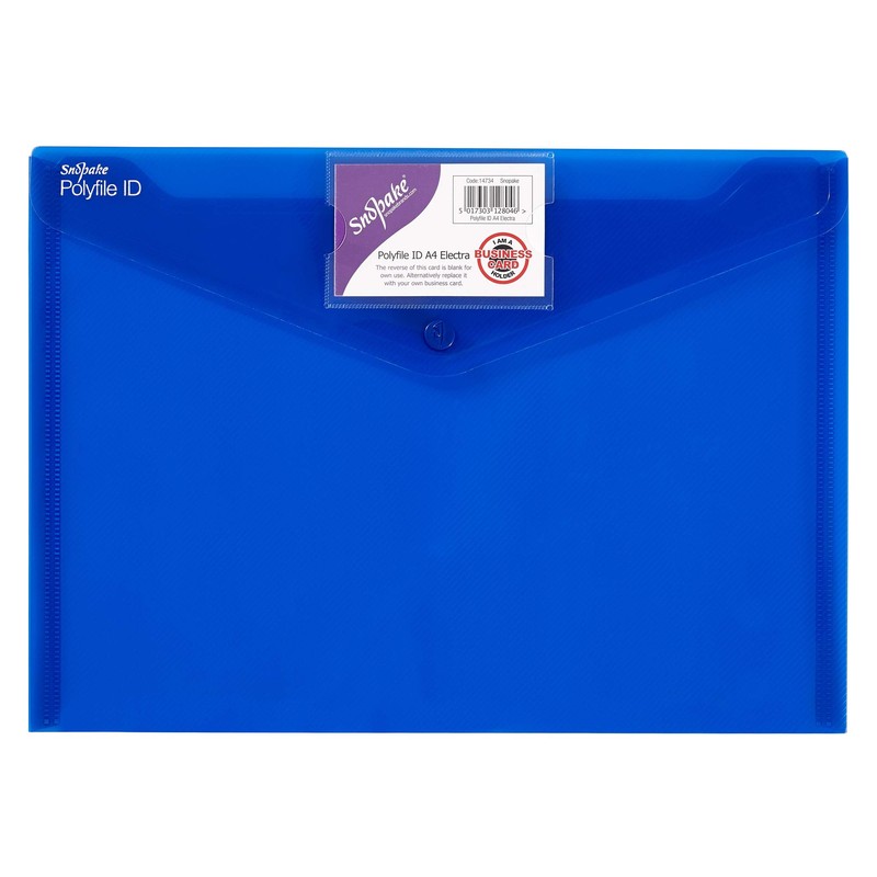 Snopake A4 Polyfile ID Popper Wallet with Press Stud Closure