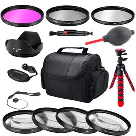 Commander Optics Photo Essential Starter Kit for 49MM Canon DSLR Cameras Canon EOS M50, M100, M200, M6, M5 w/15-45mm Lens