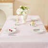 meioro Striped Tassel Table Cloth Square Kitchen Tablecloth, Pink, 90×90cm