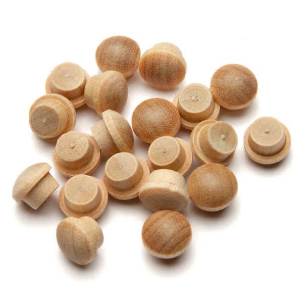 Darice Unfinished Wood Furniture Plug Button 0.5" x .25 Inch