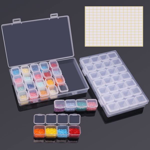 ARTDOT ARTDOT 28 Girds 2 Pack Diamond Painting Storage Containers