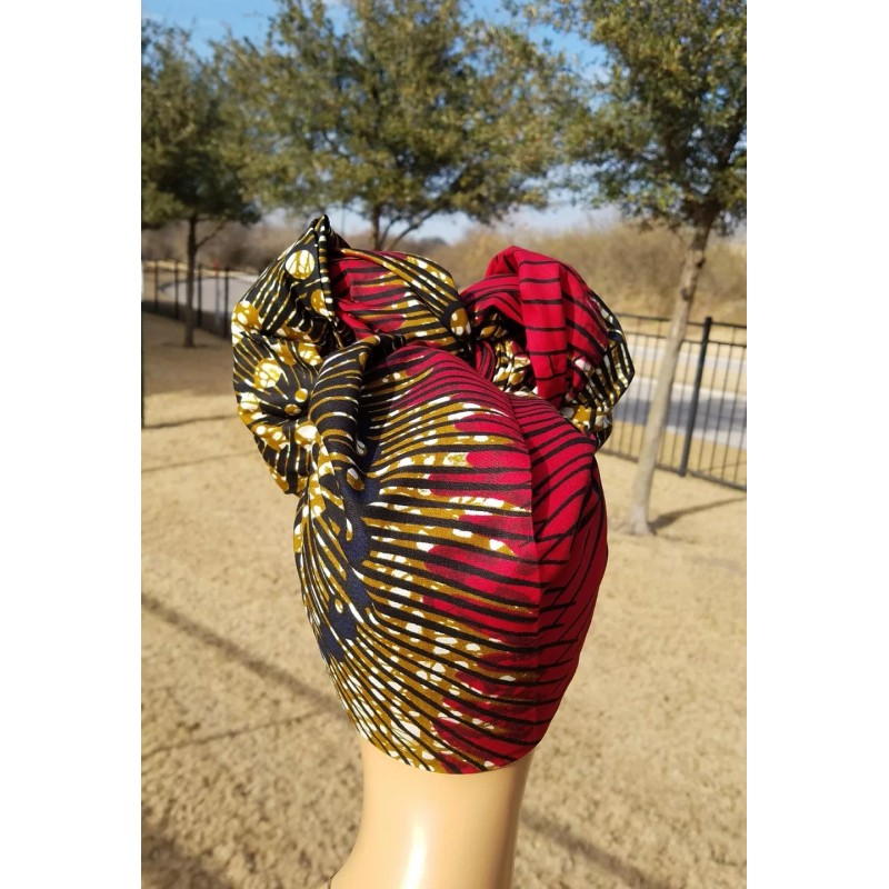 Red african print headwrap