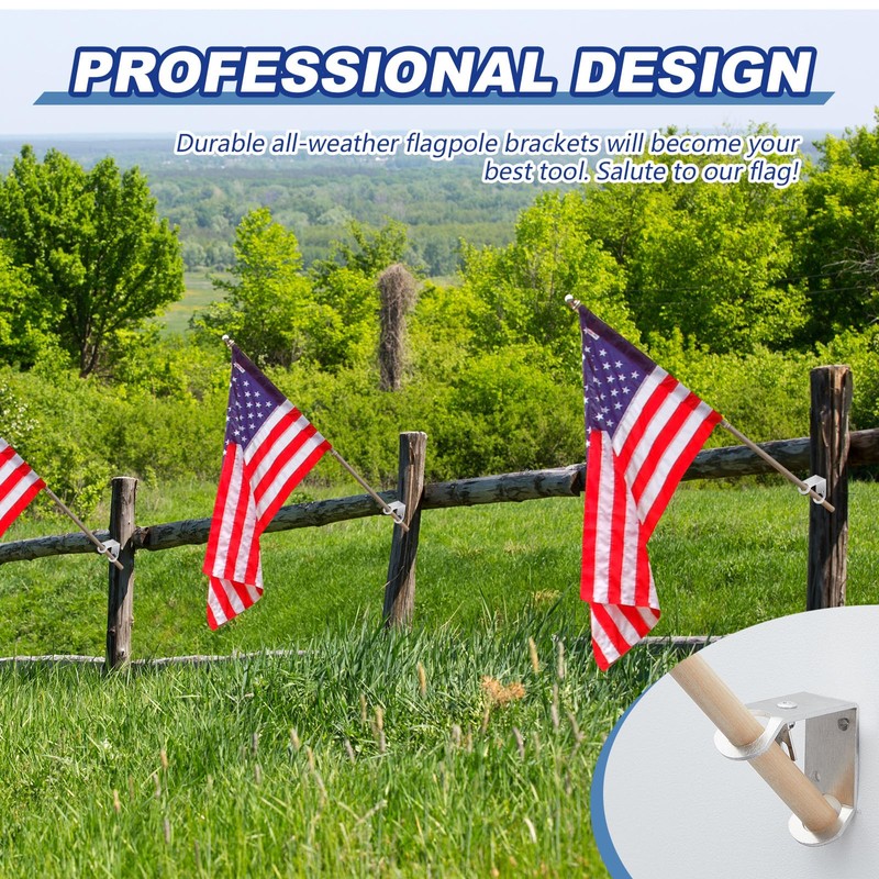 Therwen 12 Pcs Classroom Mounting Brackets Classroom Flag Wall Bracket