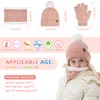 Toddler Kids Winter Hats Touchscreen Gloves Scarfs Set Pompom Beanie