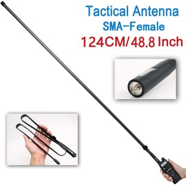 ABBREE SMA-Female Ham Radio Antenna VHF/UHF 48.8-inch 144/430MHz High Gain Foldable CS Tactical Antenna for Baofeng UV-5R BF-F8HP Pro 5RM K5PLUS UV-21R AR-152 Quansheng K6 UVK5(8) Radio Accessories