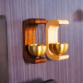 Wooden Doorbell, 1 Count Brass Doorbell, Door Hanging Decor for Home, Office, Hotel, Garden, School,  Ring Doorbell - Color: Beige (Bird Design), Specification: 1 count