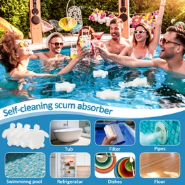 MAQIHAN Pool Sponge Oil Absorber 16PCS - Pool Scum Sponge,Pool Sponges That Soak Up Oil Hot Tub Sponge Oil Absorbing Sponge Turtle Oil Scum Absorbing Filter Sponge for Hot Tub Swimming Pool,Spa