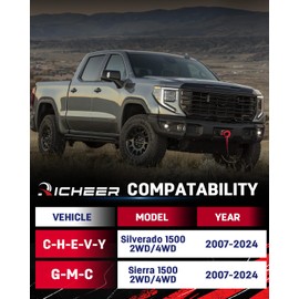 Richeer 3" Front and 2" Rear Leveling Lift Kit for 2007-2024 Silverado 1500 Sierra 1500 2WD/4WD,3"+2" Strut Spacers Raise Your Vehicle 2007-2024 Silverado/Sierra 1500