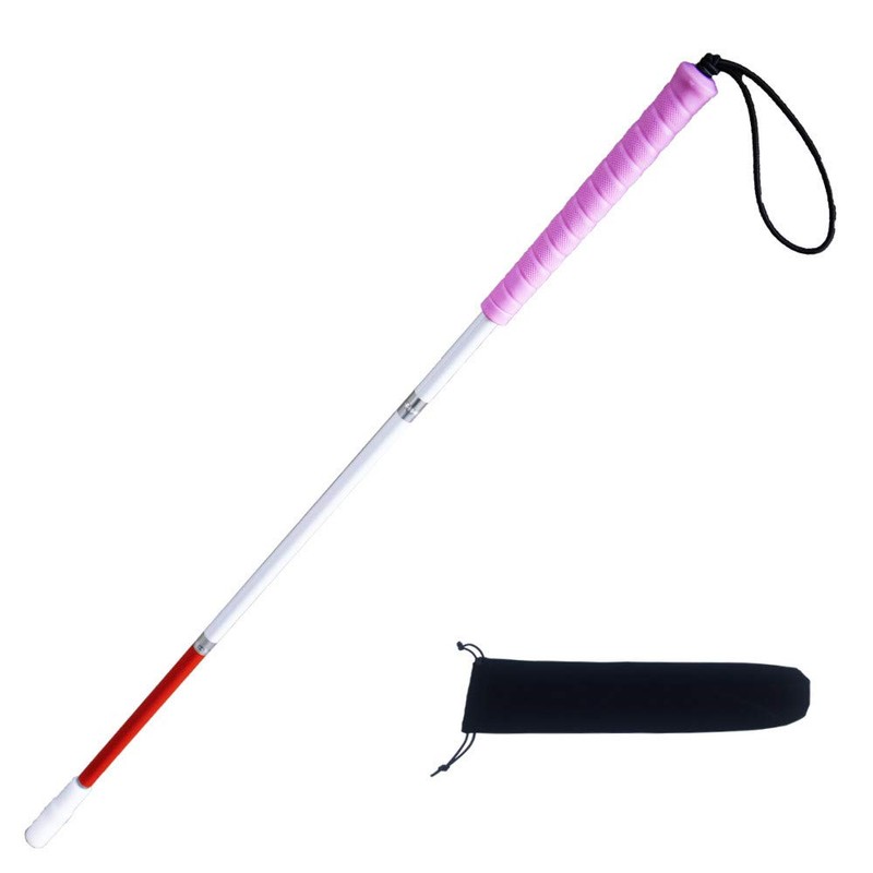 70cm White Cane, Aluminum Folding Cane for The Blind,Folds Down