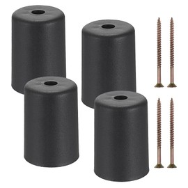 SUMNACON 4 Pcs Plastic 8cm Funiture Legs Round Tapered Couch Legs, Black Sofa Legs Replacement Table Feet Cabinet Supporting Feet with Screw-in Screw for Room Furniture DIY Replacement
