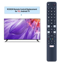 GOUYESHO RC802N CRC802N YU14 Ersatz Fernbedienung für TCL 4K HDR Android TV Kompatibel mit 32HD5506 43UC6406 49UC6306 65UC6406 65DC766 65EC780 75EP660 U43P6046 U49S7096