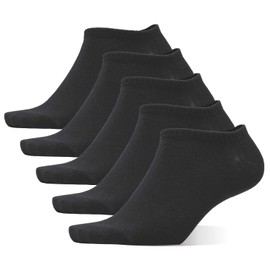 PIENILO Men's Socks, Large Size, Ankle Set, 10.6 - 11.4 inches (27 - 29 cm), Black x 5 pairs