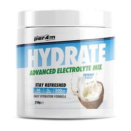 Per4m Hydrate Electrolyte Mix Powder | Contains 500mg Cocomineral | Replenish Essential Electrolytes | Aiding Muscle Function, Cardiovascular Health, Neurological Support (Coconut)
