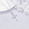 MUUYON Cross Necklace Moonstone Faith Pendant for Women 925 Sterling