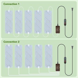 SDOVUERC Full Spectrum Grow Lights,60W Plant Grow Lights for Indoor Plants with Daisy Chain Function, Sunlike Spectrum,960 LEDs and 4/8/12/16/20H Timer for Seed Starting(Pack5)