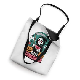 Happy Summerween Skeleton Jack-o-lantern Summer Watermelon Tote Bag