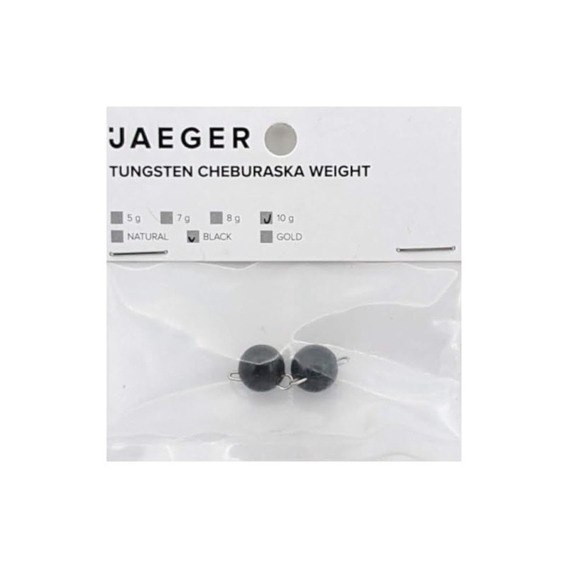 Jaeger Fishing Tungstengewichte für Wurmhaken zum Gummifischangeln Black Tungsten Cheburashka