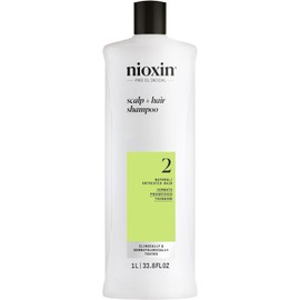 Nioxin - Sistema 2 - Champú Fortalecedor para Cabello y Cuero Cabelludo - Cabello Natural con Debilitamiento Avanzado - Con Biotina y Niacinamida (1L)