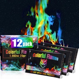 Navona 12Pack Fire Color Changing Packets，Magic Color Fire Packets for Outdoor Campfires, Fire Pits, Fireplaces, Long-Lasting Colorful Flames, Safe Camping Essentials