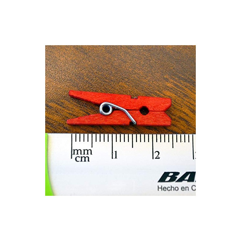 BARRILITO Micro Pinzas de Madera en Colores Surtidos, Bolsa con