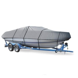 SBU Grey Boat Cover Compatible for BAYLINER 210 Cuddy Cabin 2006, Trailering Storage Mooring