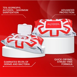 BIOSTER BioSter Alcohol Cleansing Wipes - Pack of 150 Wipes - Ideal for Hospital, Clinical and Personal Use (150 Count (Pack of 1))