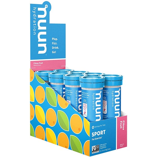 Nuun Sport: Electrolyte Drink Tablets, Citrus Fruit, 8 Tubes (80 Servings)