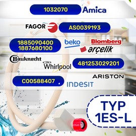 Water hose with Aquastop for dishwasher, length 1.5 m, type 1ES-L 220/240V with original code C00588407 for Indesit for Hotpoint 1885090400 1760360100 for Beko - MONTERAL