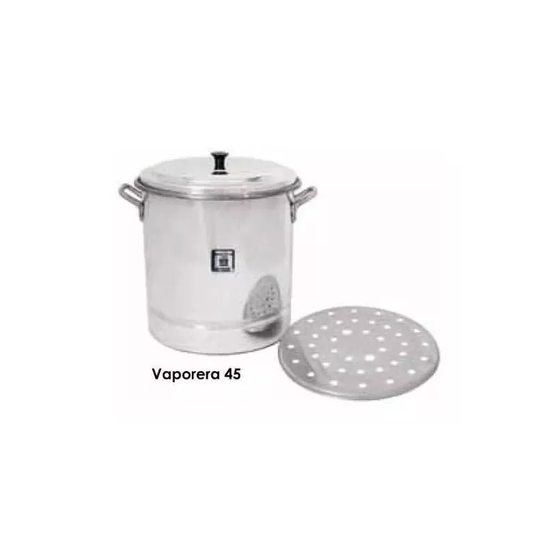 VAP2000 Vaporera Olla De Aluminio De 50 Litros Con Tapa