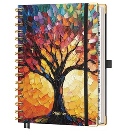 AHGXG Academic Planner 2026-2027, July 2026 - June 2027, Weekly and Monthly, 5.7" x 8.3", Hardcover, Spiral-Bound, Calendar, Agenda for Women, Student, School, 12-Month Tabs (Colourful Tree)