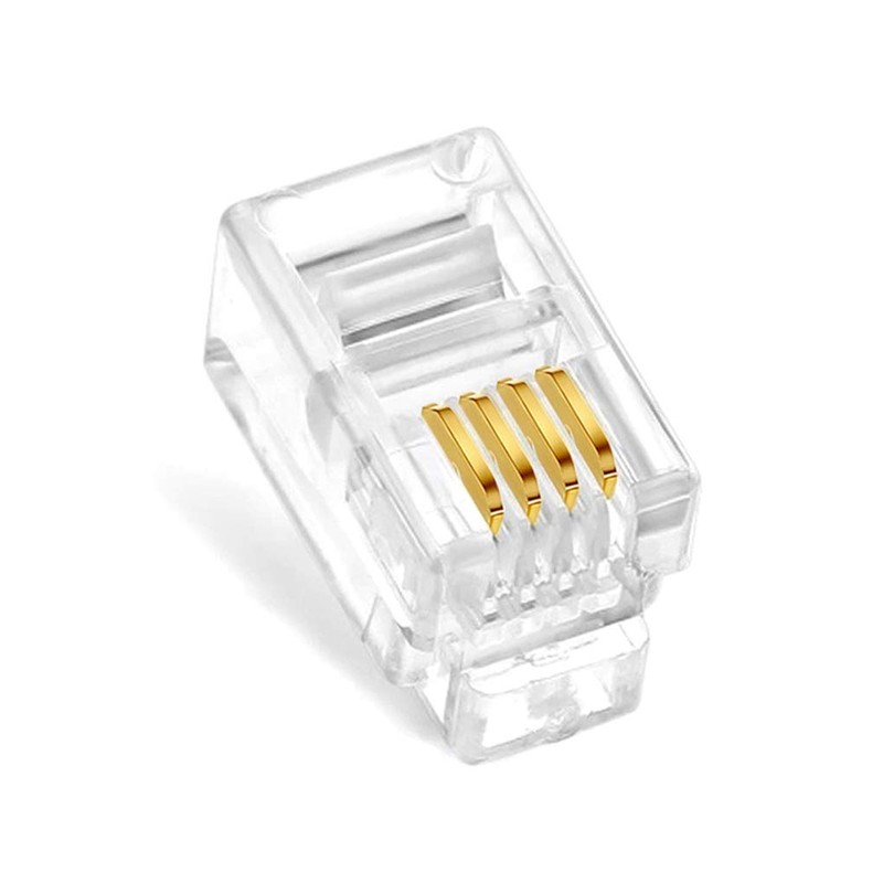 NECABLES 20Pack Telephone Modular Plug RJ9/RJ10/RJ22 4P4C Connector for Phone
