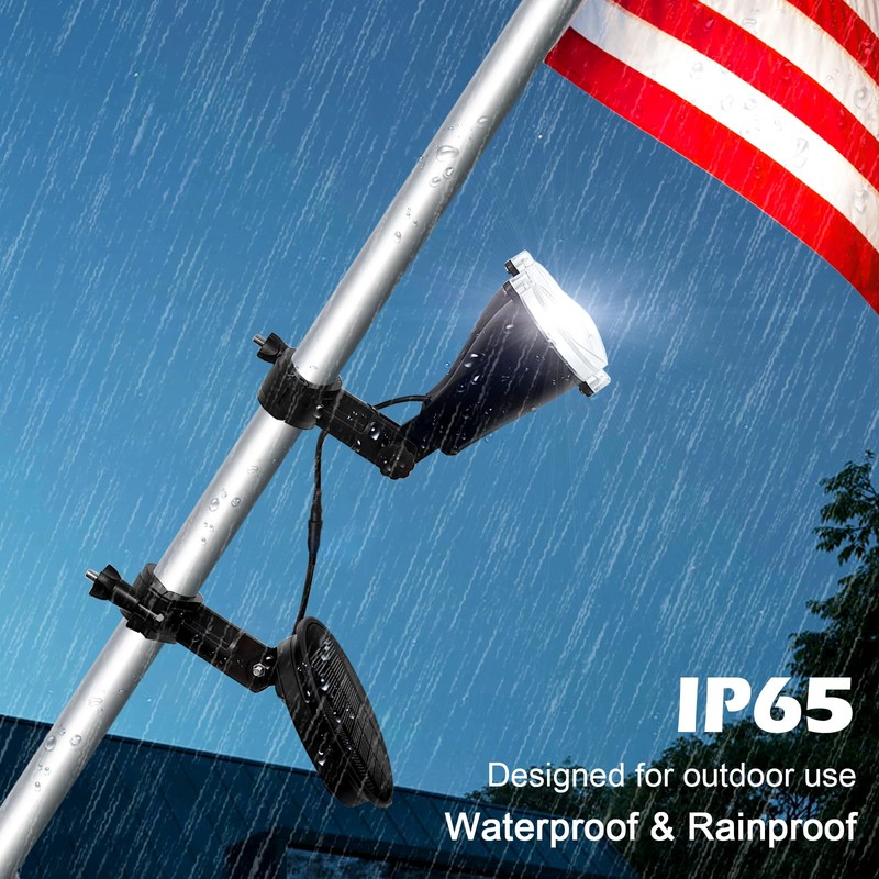 Solar Flag Pole Light, Flagpole Light Solar Powered, Super Bright