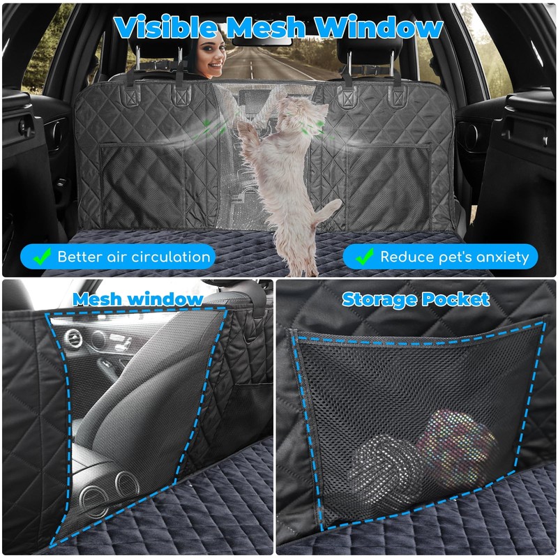URPOWER Dogs Back Seat Extender with Non-Slip Blanket - Hard