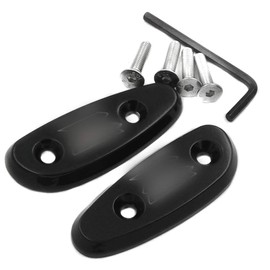 HASkulle AfterMokit Replacement Mirror Block Off Base Plates for Suzuki GSXR600 2001-2005 GSXR750 2000-2005 GSXR1000 2001-2004 with Engraved GSXR Black