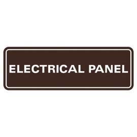 Standard Electrical Panel Door / Wall Sign - Dark Brown - Medium